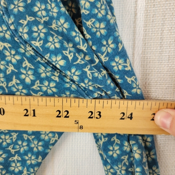 Vintage L.L. Bean Floral Midi Dress Long‎ Sleeves Blue Green Size Extra Large XL - Picture 9 of 13
